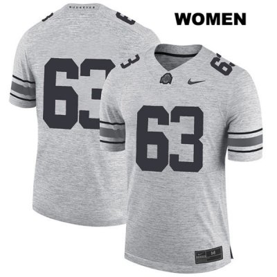 Women's NCAA Ohio State Buckeyes Kevin Woidke #63 College Stitched No Name Authentic Nike Gray Football Jersey ZJ20S87EF